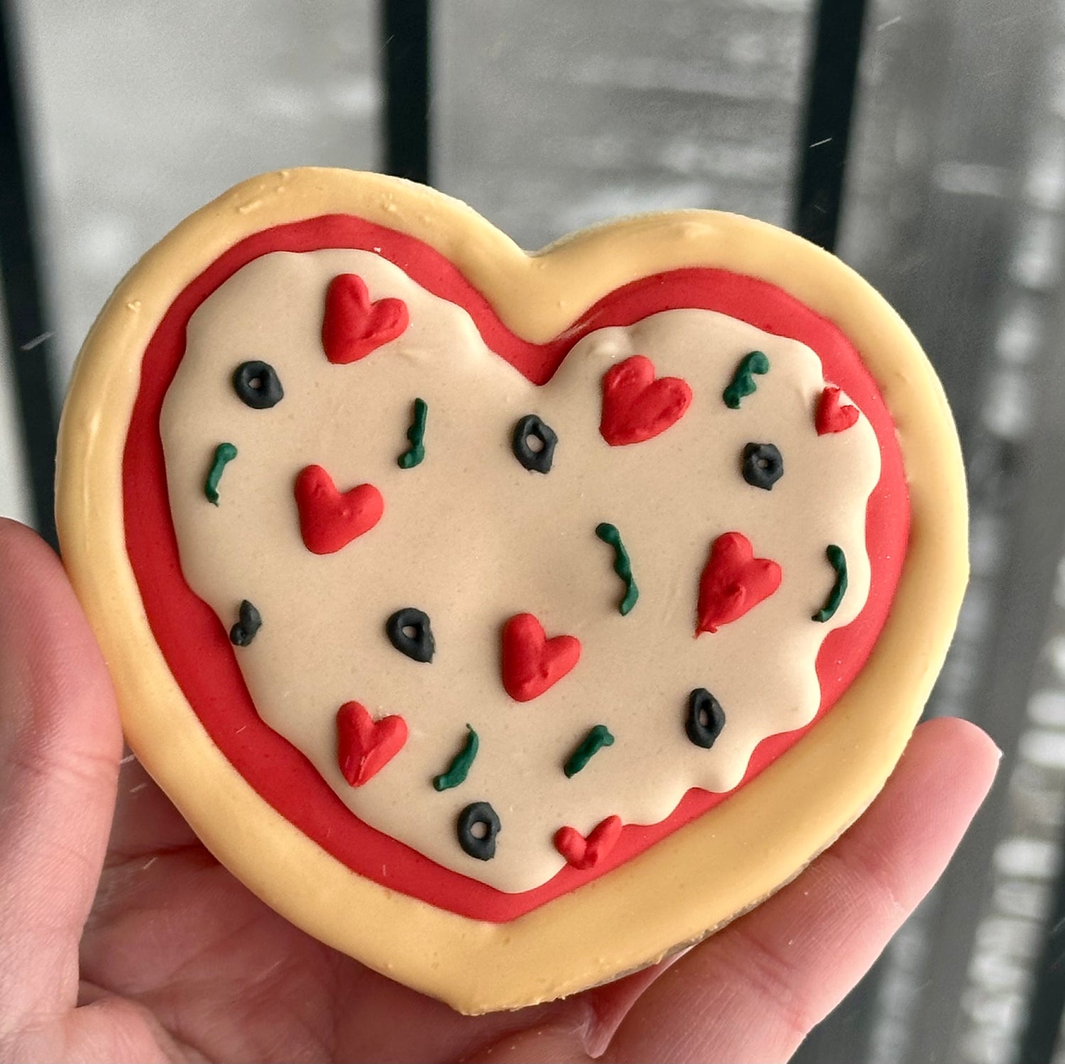 Valentines Pizza my Heart Cookies DOZEN
